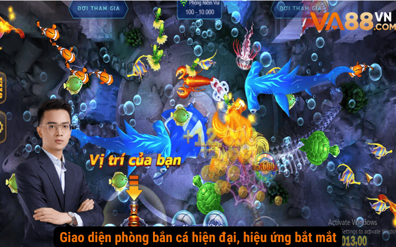 Giao diện phòng bắn cá hiện đại, hiệu ứng bắt mắt