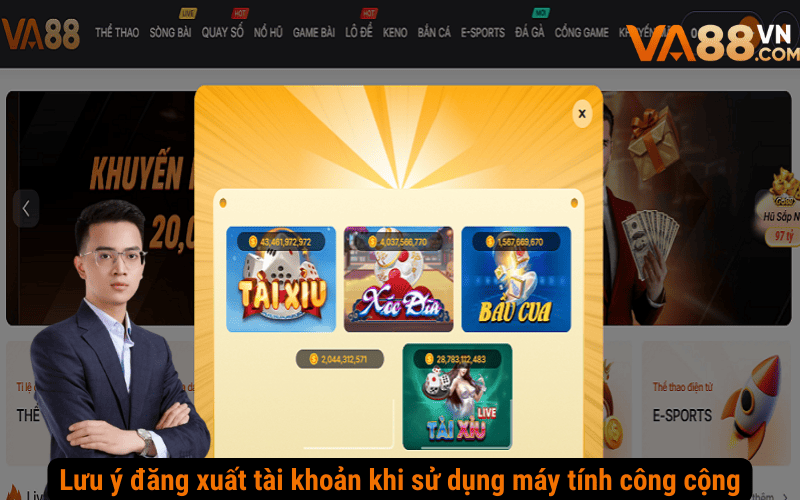 Lưu ý đăng xuất tài khoản khi sử dụng máy tính công cộng