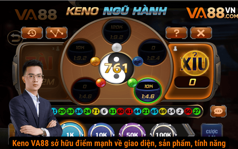 Keno VA88 sở hữu điểm mạnh về giao diện, sản phẩm, tính năng