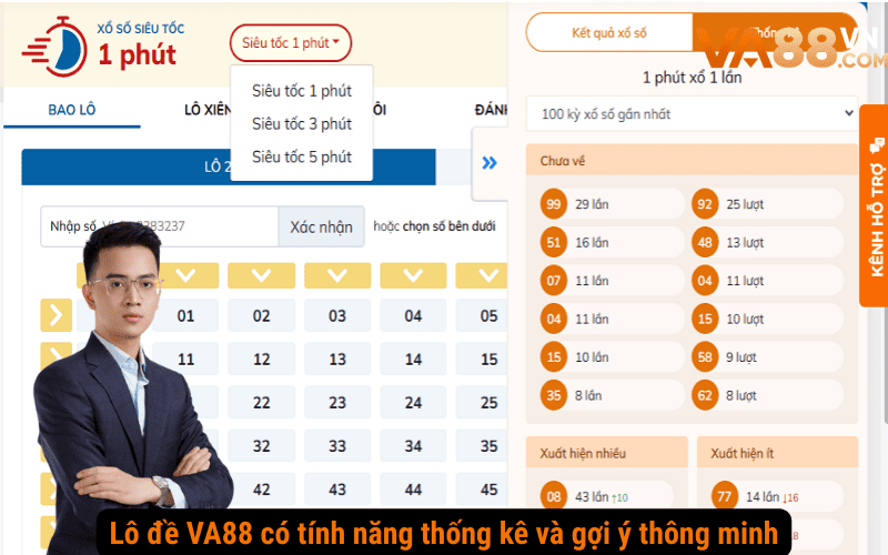 Lô đề VA88 có tính năng thống kê và gợi ý thông minh
