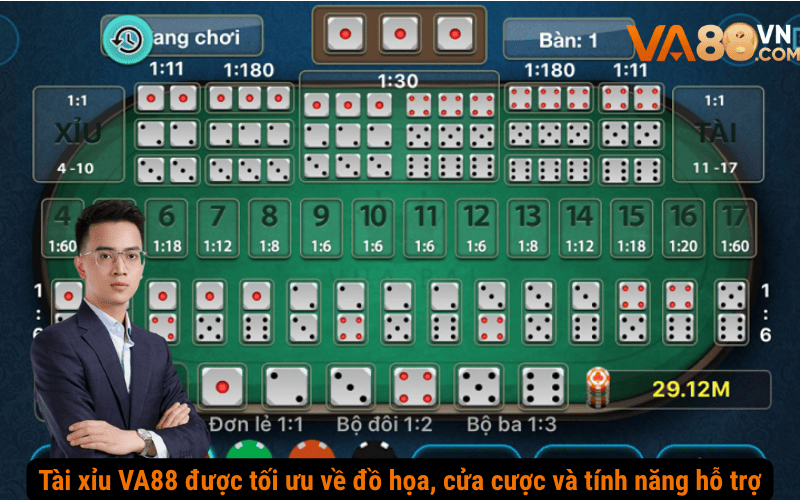 Tài xỉu VA88 được tối ưu về đồ họa, cửa cược và tính năng hỗ trợ